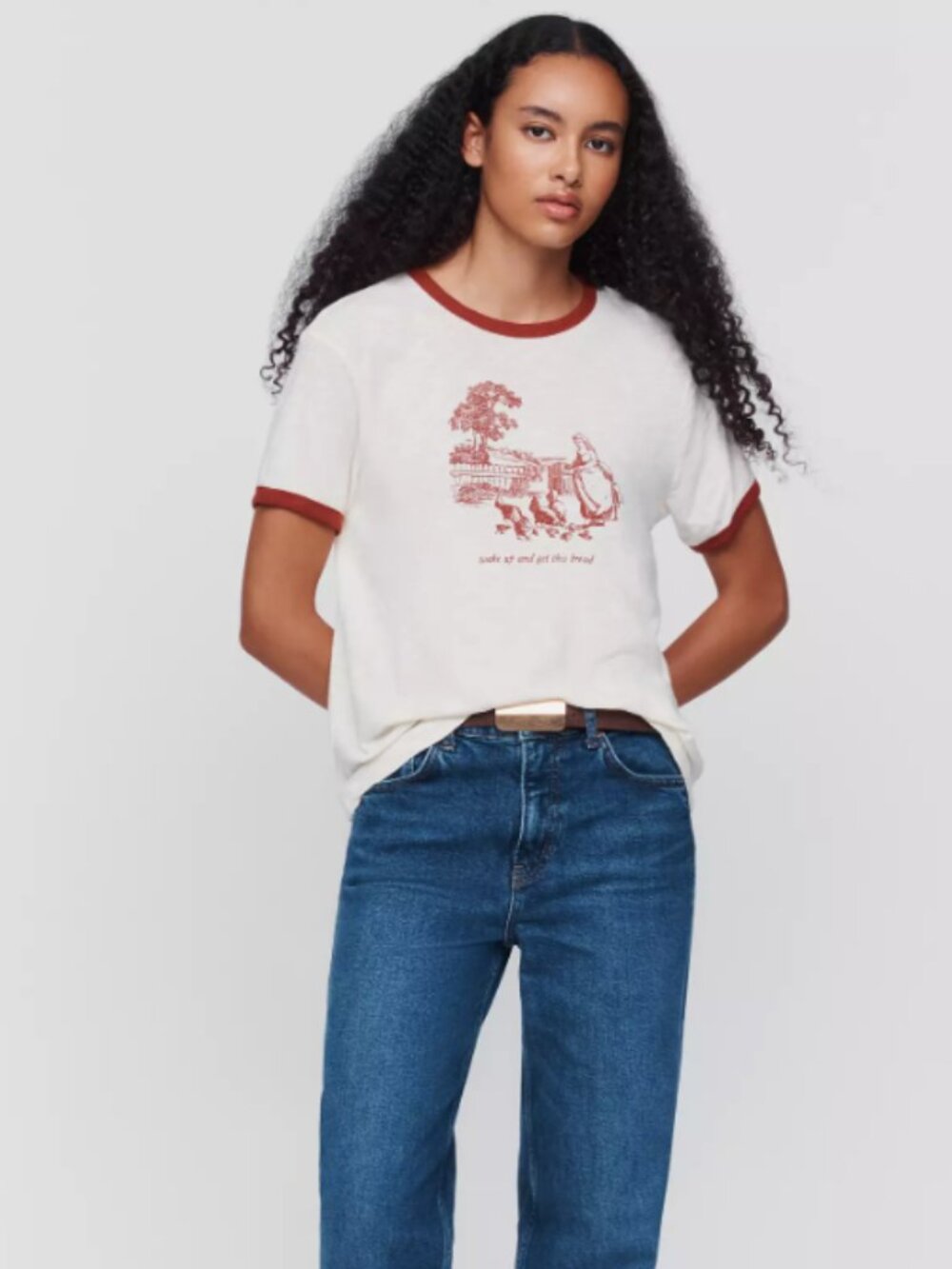 Anthropologie / Pilcro Cotton Heritage 100% Cotton Ringer Tee - Picture 2 of 2